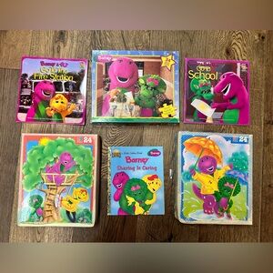 Vintage Barney Puzzles and Books